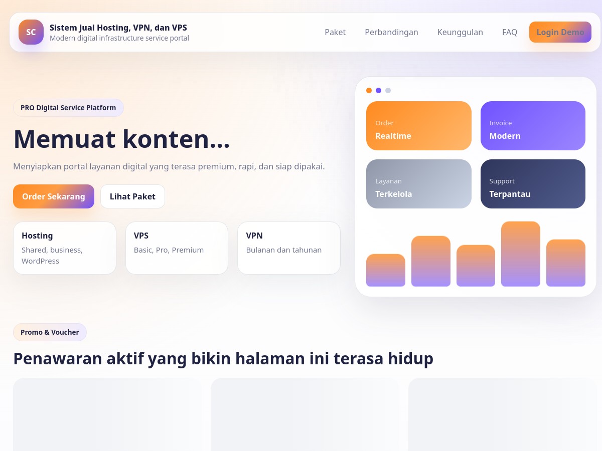 Sistem Jual Hosting VPN / VPS