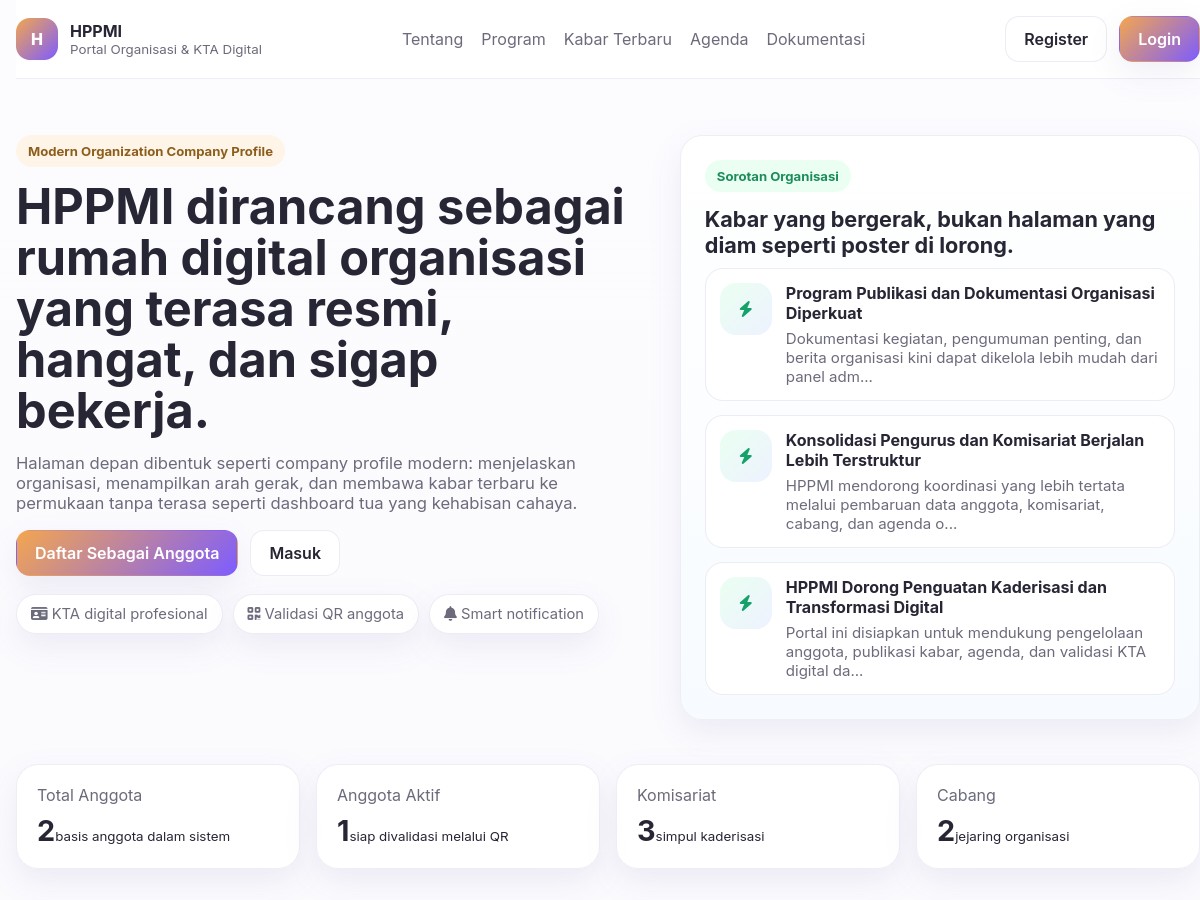 Sistem Kartu KTA Otomatis Organisasi