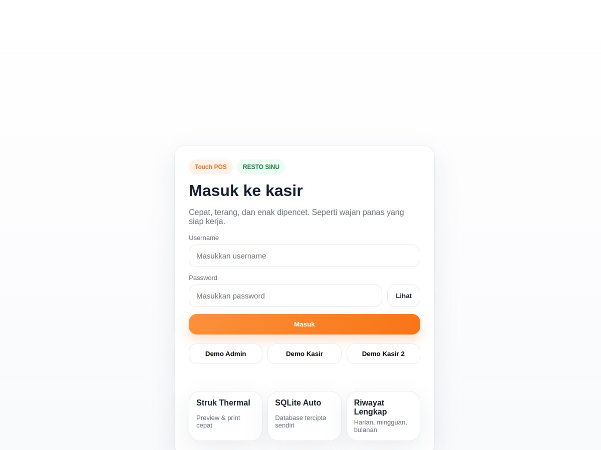 Sistem Kasir Restoran Menu