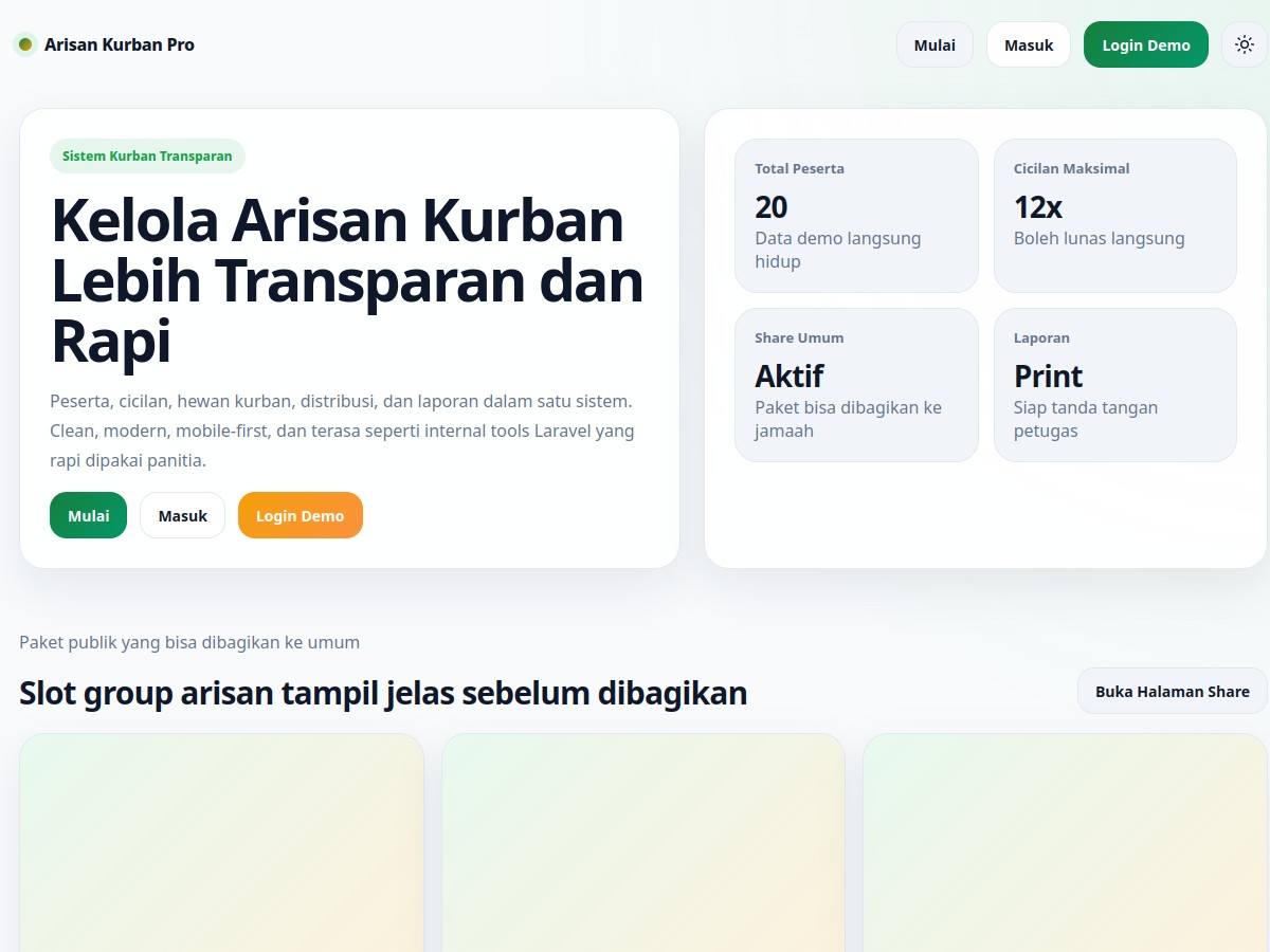 Sistem managemen kurban sapi/kambing