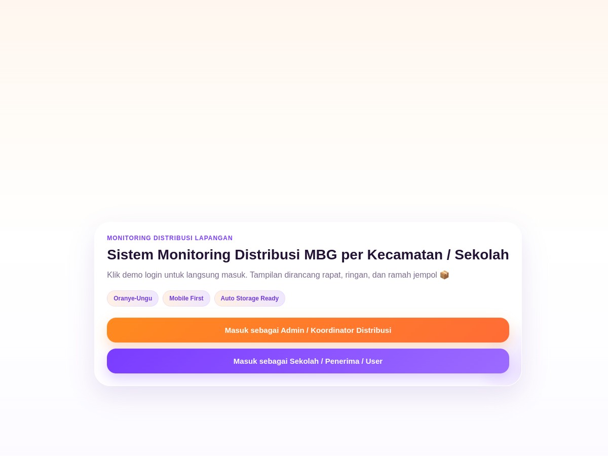 Sistem Monitoring Distribusi MBG