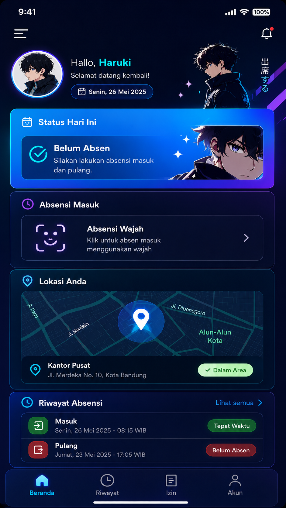 Absensi Anime Blue
